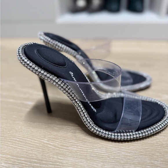Alexander Wang Black and Silver Embellished Heels